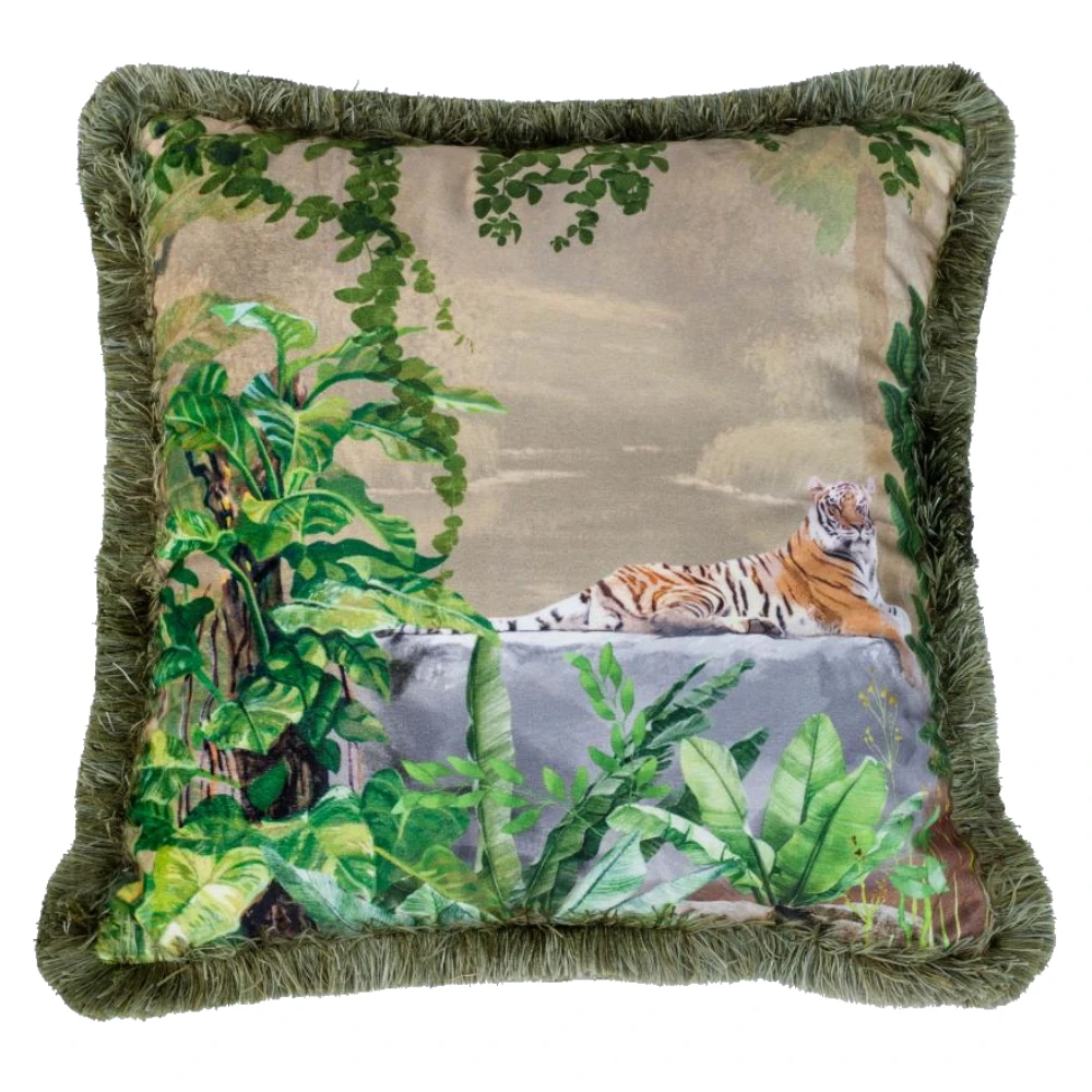 

Square Pillowcase And Pillow Inside 450x450 Zippered Tiger Velvet Fabric Frilly Models Decorative Sofa Home Cushions