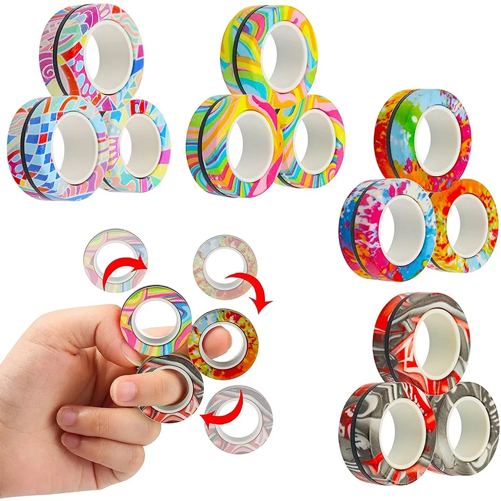 

Магнитные кольца, ручной Спиннер, игрушка-антистресс, магнитные кольца, игрушка для детей, детские кольца, игрушки