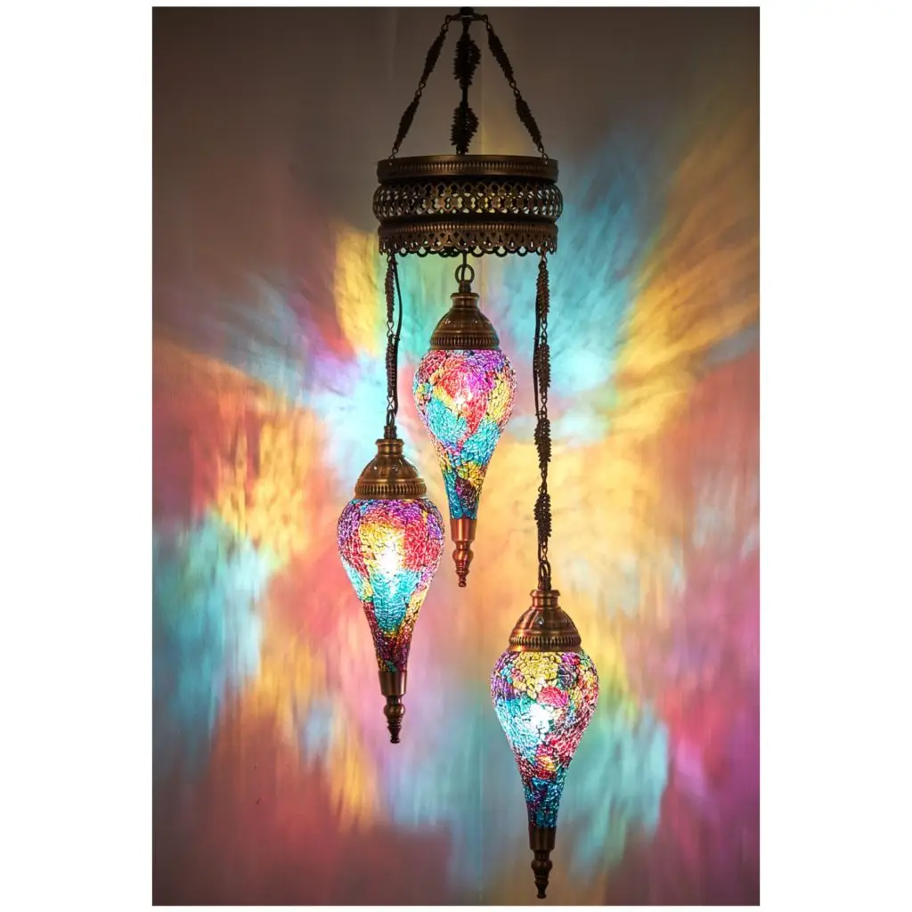 

3 Pc Turkish Mosaic Lamp Authentic Lighting Antique Lamp Tiffany Ceiling Lamp Hanging Pendant Lamp Chandelier Color Mosaic Glass