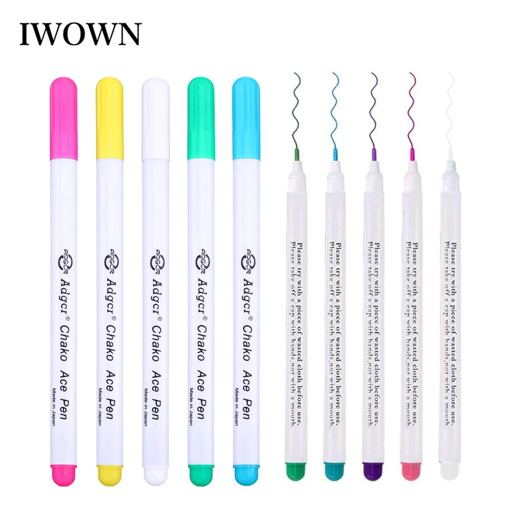 

1/6pcs Soluble Ink Disappearing Fabric Marker Pen DIY Cross Stitch Water Erasable Pens Tailor's Pen for Quilting Sewing Tools