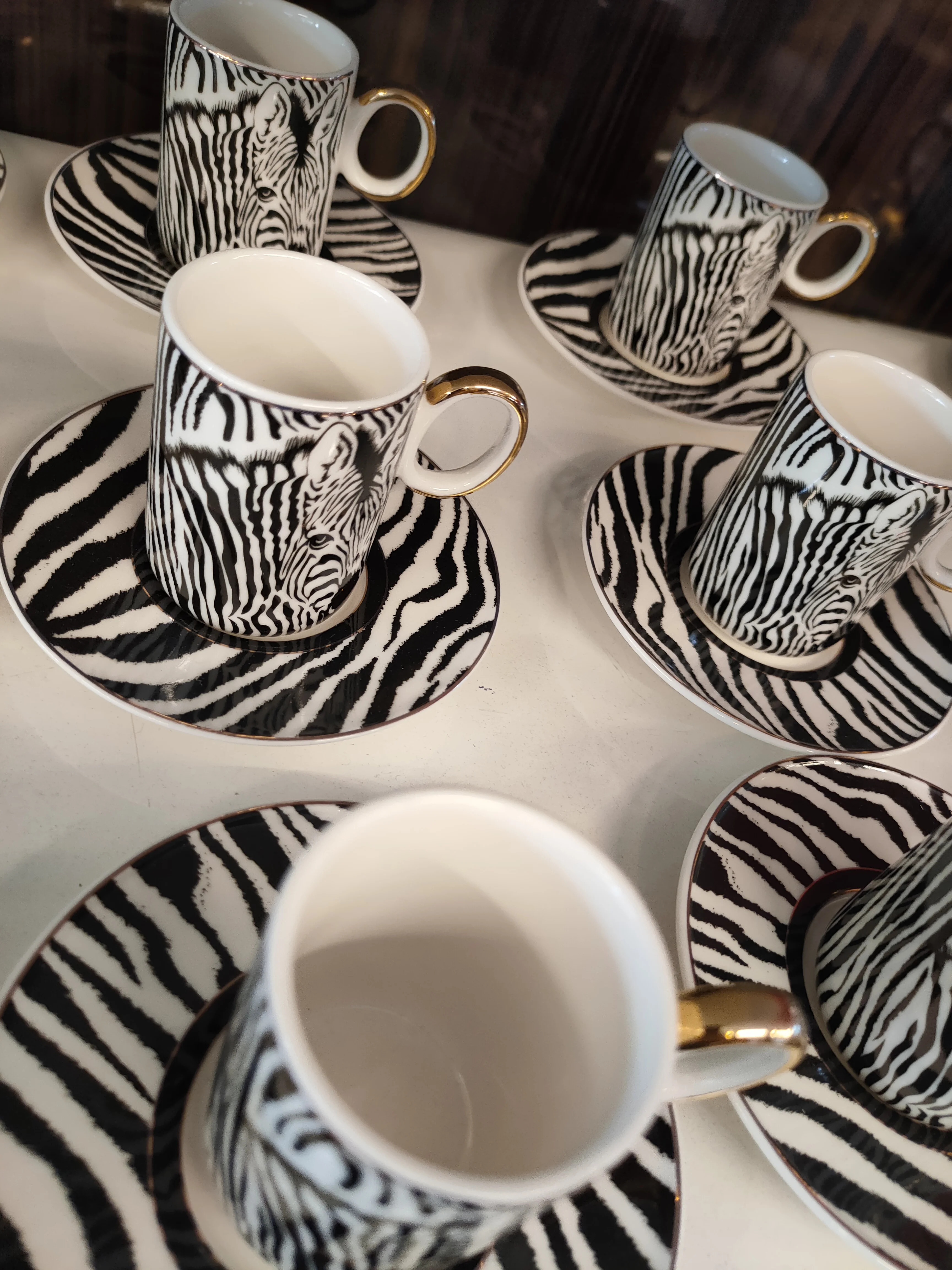 

Turkish Porcelain Coffee Cup Set 6 Pcs Espresso Macchiato Christmas Gift For Her Drinkware Mug Coffee Cups