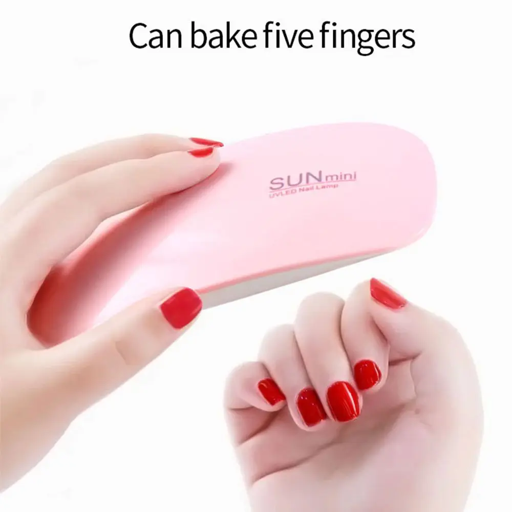 6W White Nail Dryer Machine UV LED Lamp Portable Micro USB Cable Home Use Gel Varnish 6 LEDS Art Tools | Красота и здоровье