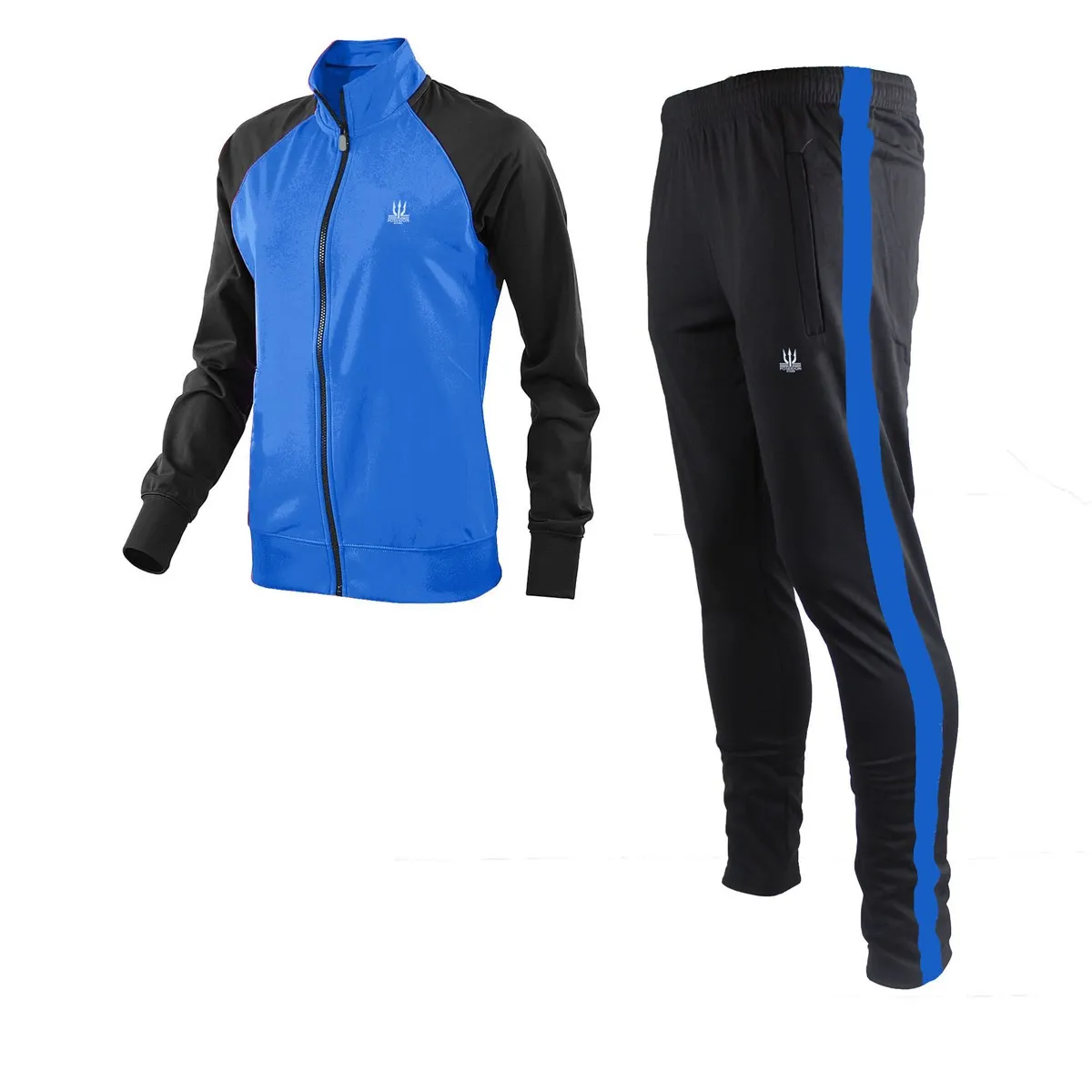 Black Мужской черный спортивный костюм с рукавами-синий - Color: Black
