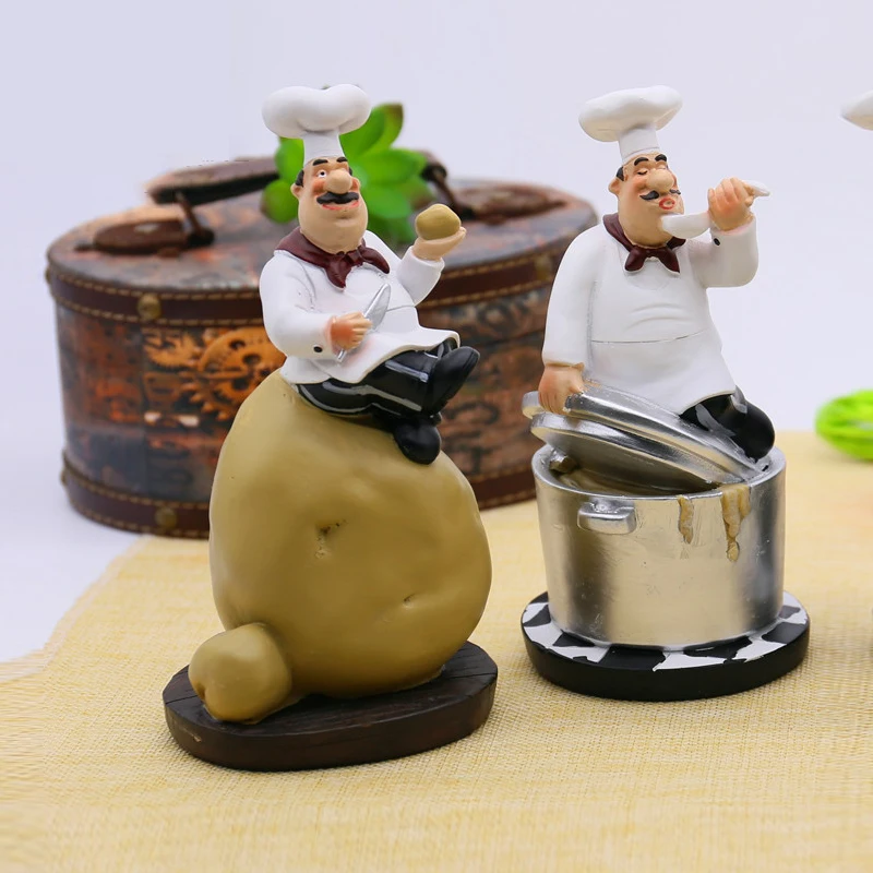 Strongwell Ретро модель шеф повара украшения из смолы ремесла Статуэтки белая верхняя