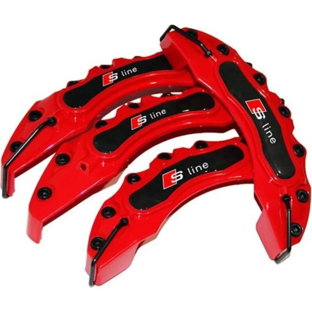 

For Audi S LINE Brake Caliper Cover 4 Pieces For SLINE Black Blue Green Red Yellow Auto Split Parts Accessories And Brake Systm