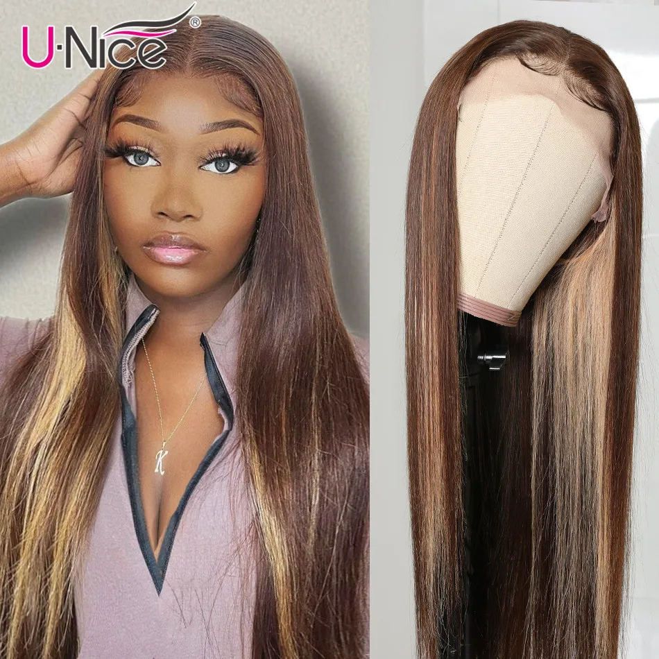 

Волосы UNice 13х4, парик, парики из человеческих волос на фронте, 20-24 дюйма, перуанские прямые парики на фронте шнурка, 150% Плотность