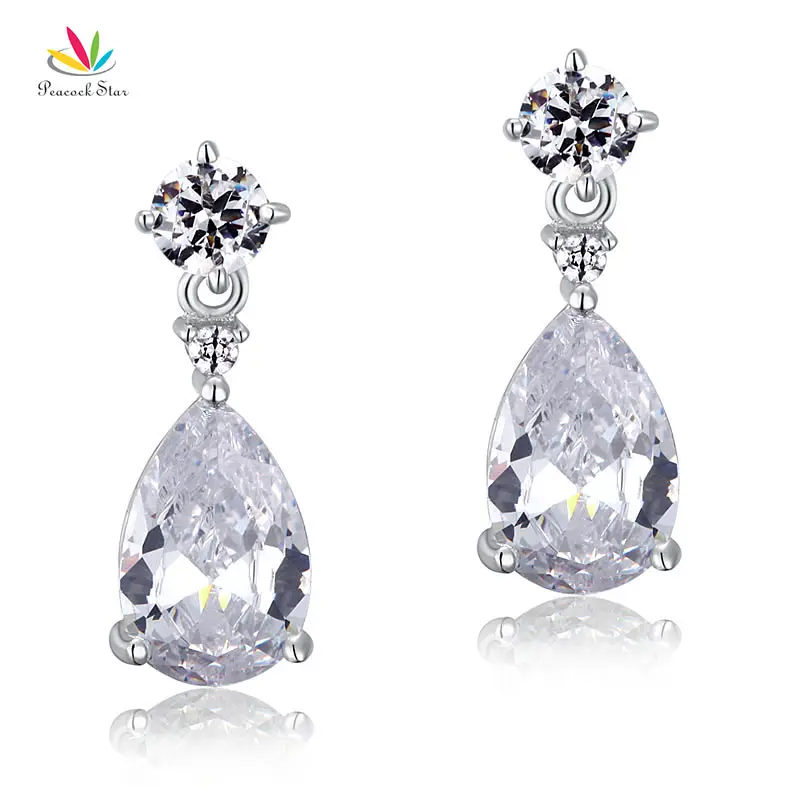 Серьги-подвески из серебра 925 пробы 3 карата | Украшения и аксессуары
