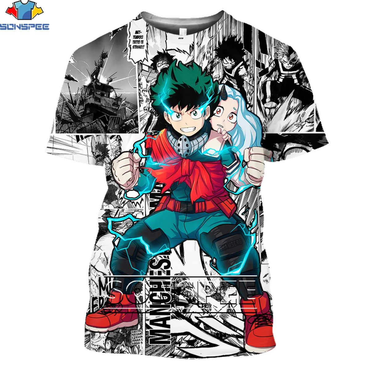 

SONSPEE Bakugou Katsuki Todoroki Shouto T-Shirt Kawaii Many Faces Men Tshirt 3D Print Unisex Anime Short Sleeve Tops Sale Tee