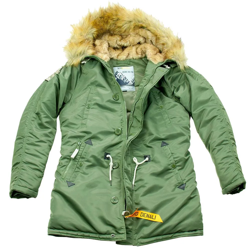 Куртка-аляска зимняя. Husky Wmn NorDenali женская Green нейлон. В стиле милитари | Женская