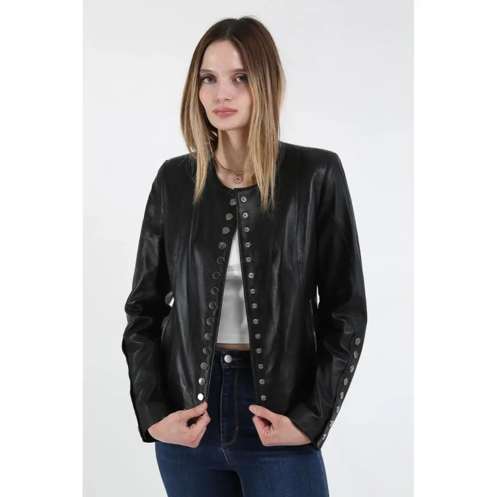 Women Leather Jacket Genuine Real Leather Jacket leather Coat lambskin coat Female Jacket Genuine Leather Women's Black Coat