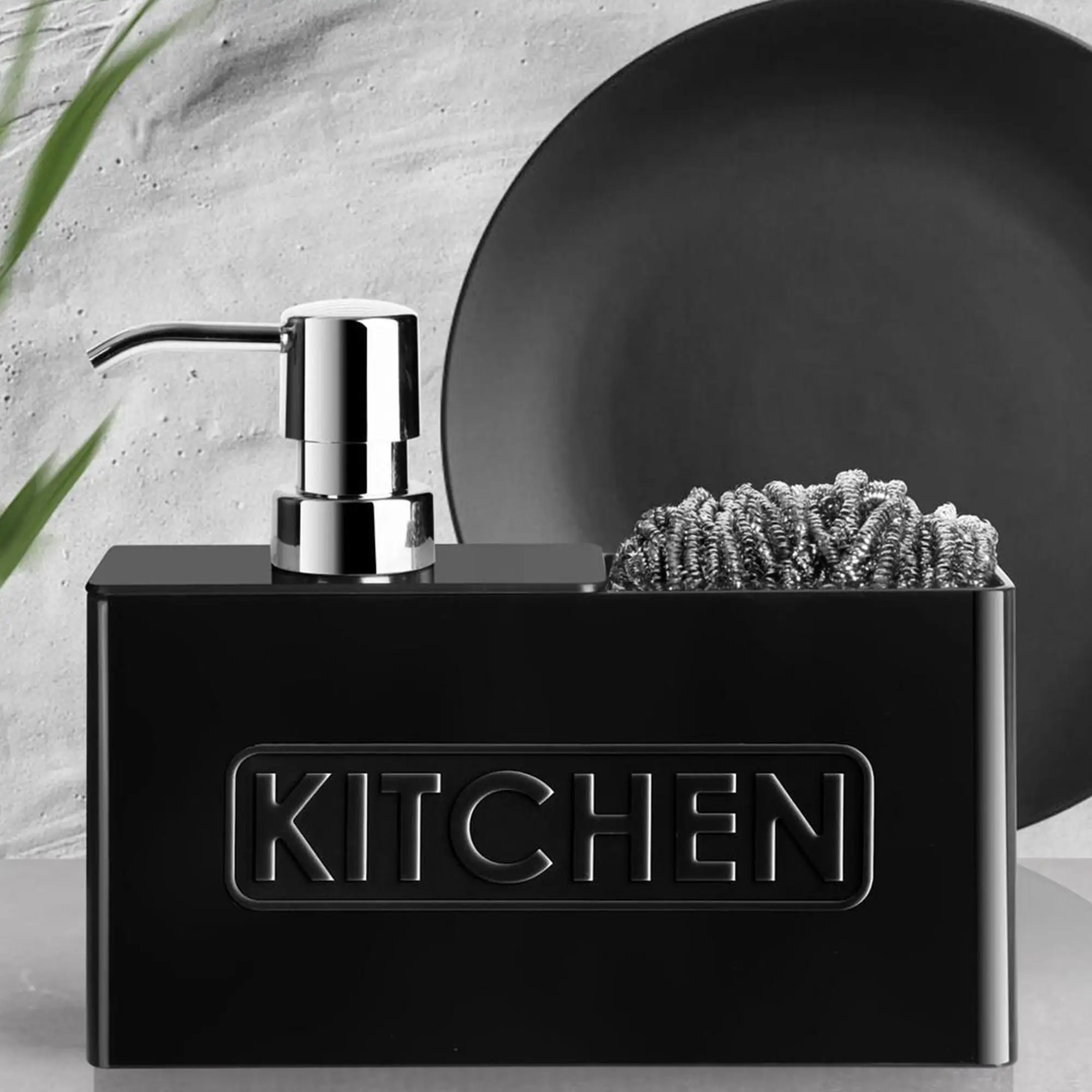modern kitchen soap dish set liquid hand soap dispenser sponge brush holder scrubbers pump bottle accessory decoration acrylic free global shipping