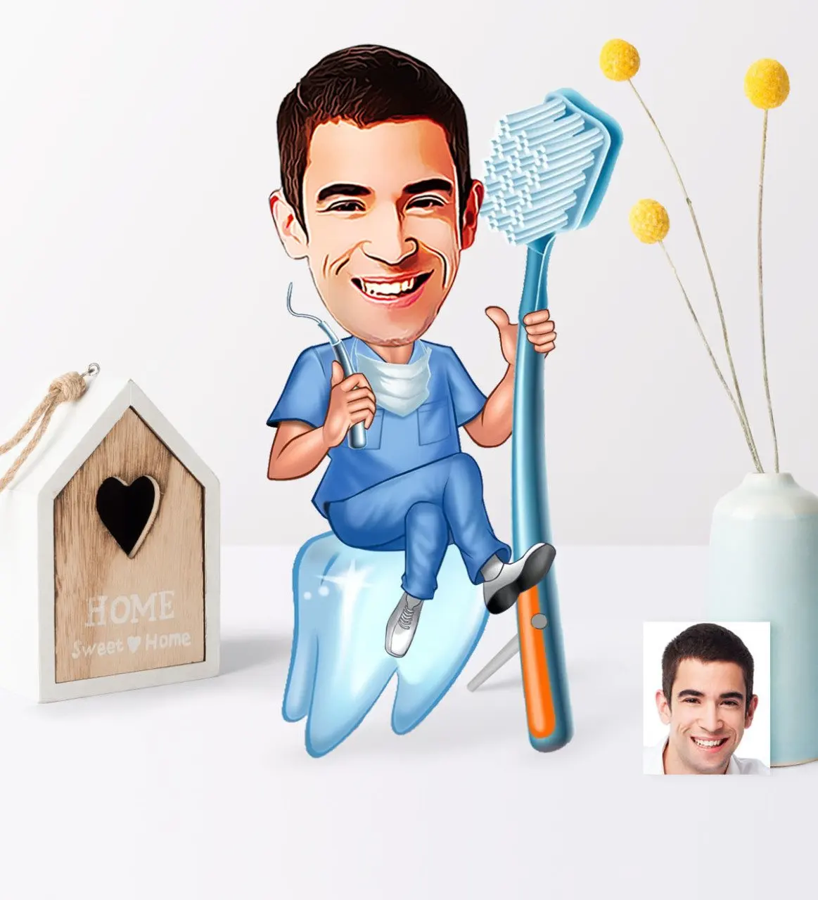 

Personalized Mr Dentist Cartoon Wooden Trinket-2 Reliable Modern Simple Gift Special Design Good Quality Surprise Dear