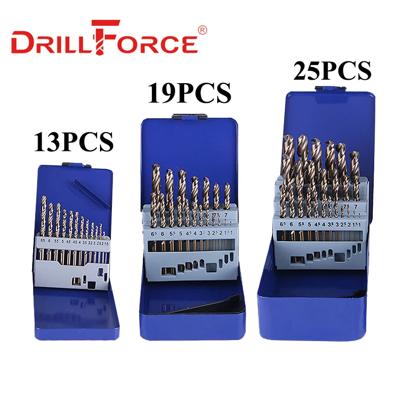 

DRILLFORCE наборы сверл из кобальта 13/19/25 шт.