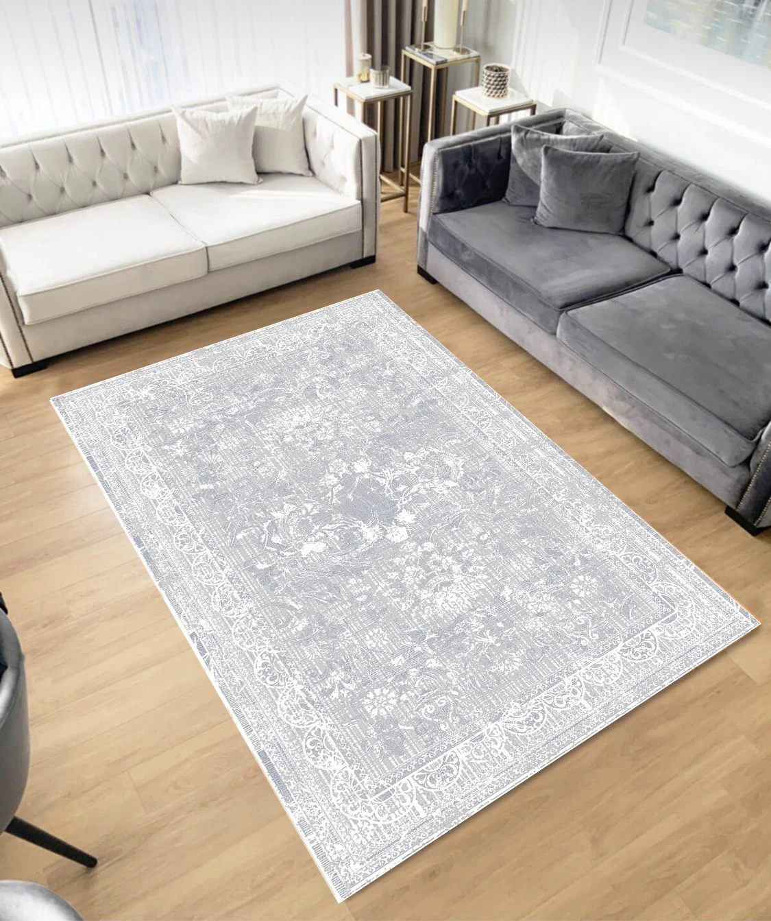 Серый современный ковер для гостиной настенный декоративный спальни коридора