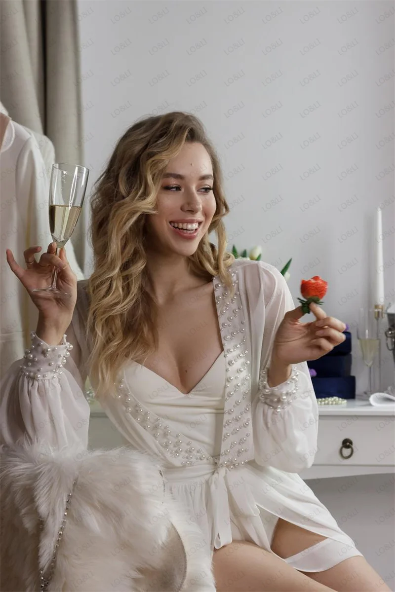 Восхитительный Тюль с длинным рукавом и жемчужинами LO &amp LI для фотосессии