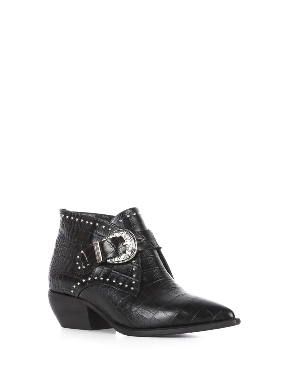 

İLVİ Liza Women's Heeled Boot Black Crocodile