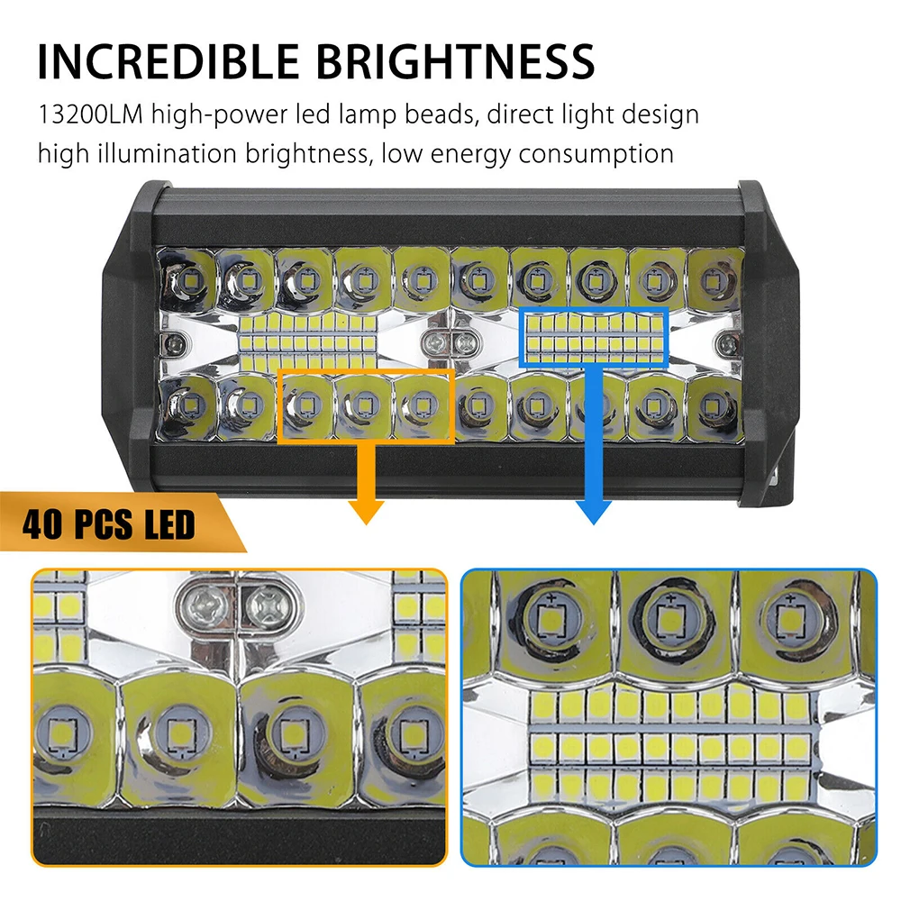 Фара дальнего света 2x7 дюймов 800 Вт Автомобильный светодиодный рабочий