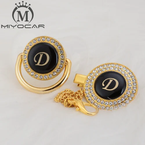 MIYOCAR уникальный дизайн имя инициалы буквенные D прекрасный bling соска и пустышка Клип Набор BPA бесплатно пустышка bling уникальный дизайн LD - Цвет: LD-1  0-6M