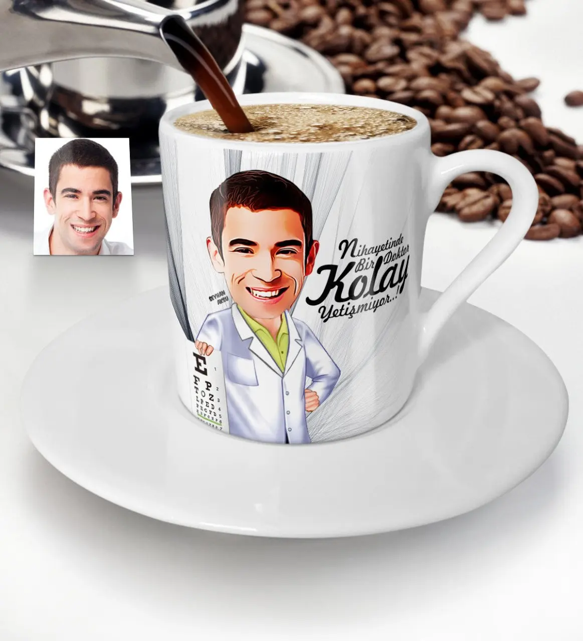 

Personalized Mr Ophthalmologist Cartoon Turkish coffee Cup-1