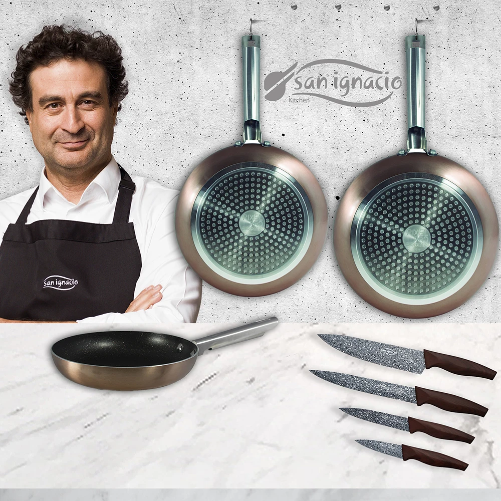 Набор премиальных кухонных ножей из прессованного алюминия с деревянной ручкой