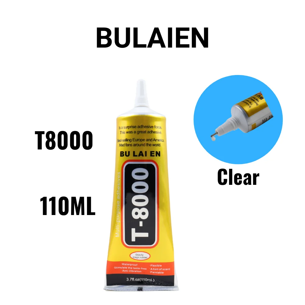 Bulaien T8000 110ML Clear Contact Phone Repair Adhesive Electronic Components Glue With Precision Applicator Tip