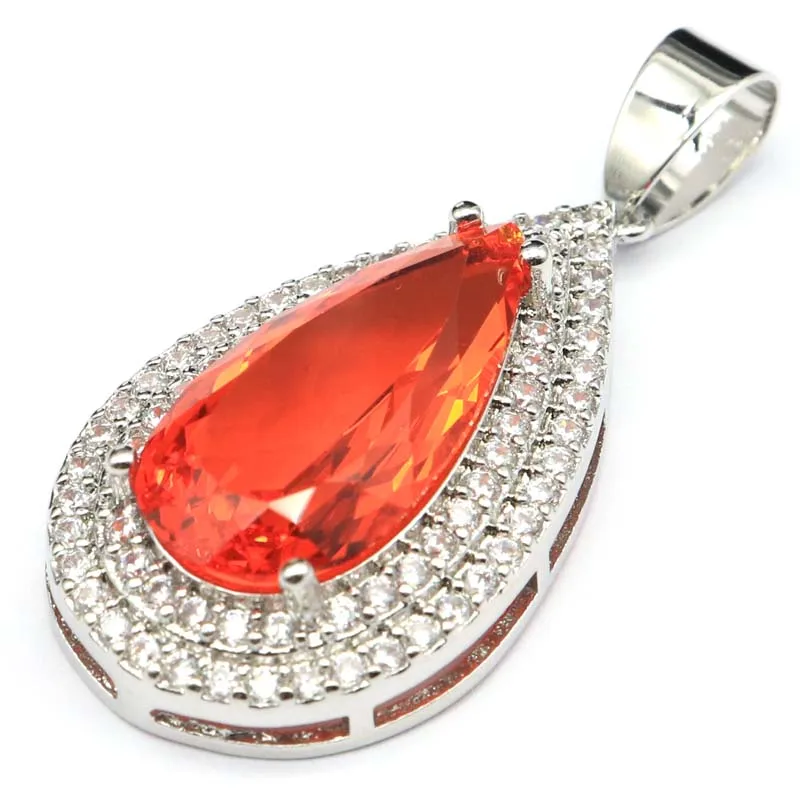 46x18 мм ювелирный набор юбилей создан падение Форма оранжевый Спессартин Гранат CZ