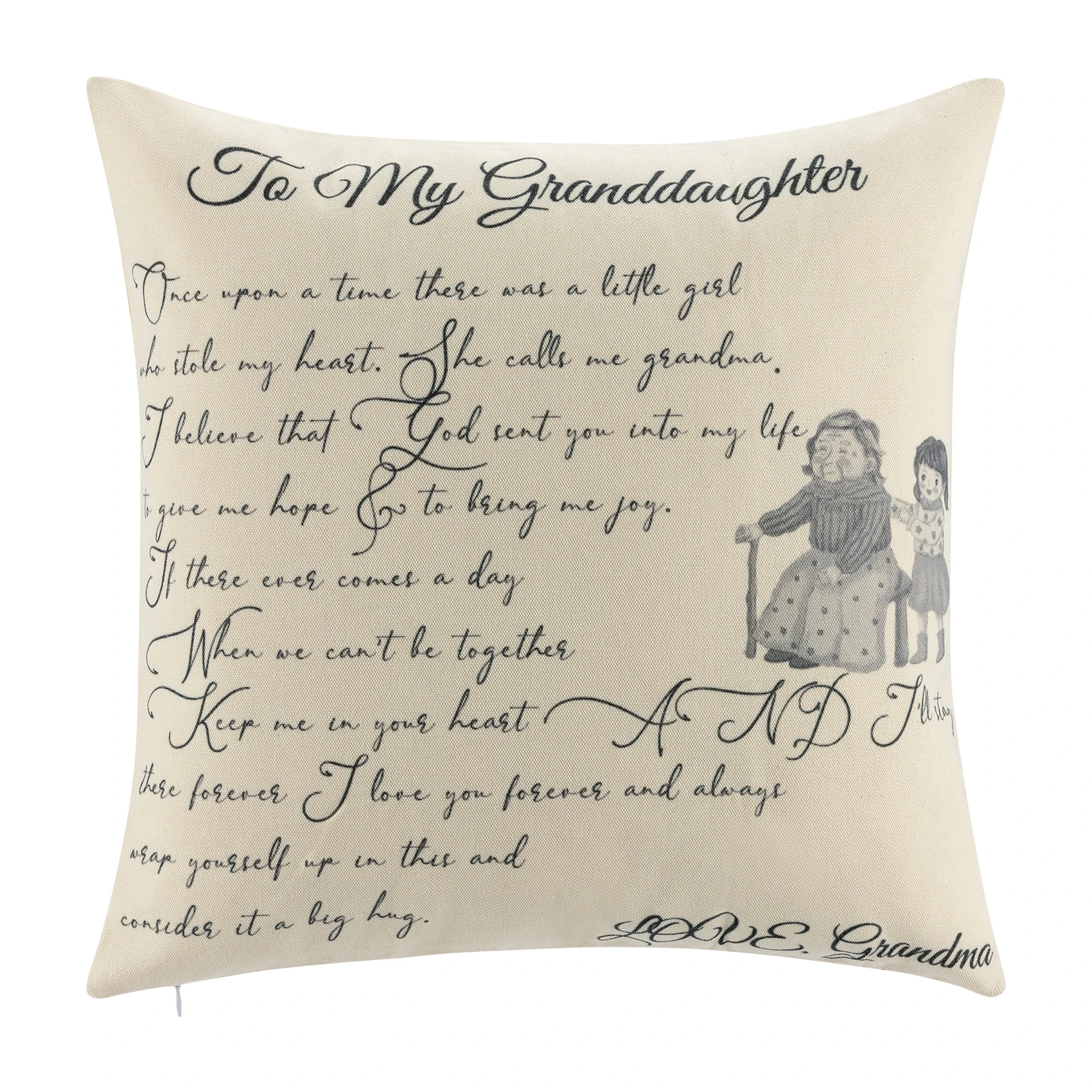 

Pillowcase Ladies Granddaughter Day Gifts Square Cushion Pillow Suitable For Family Sofa And Bed 45x45cm
