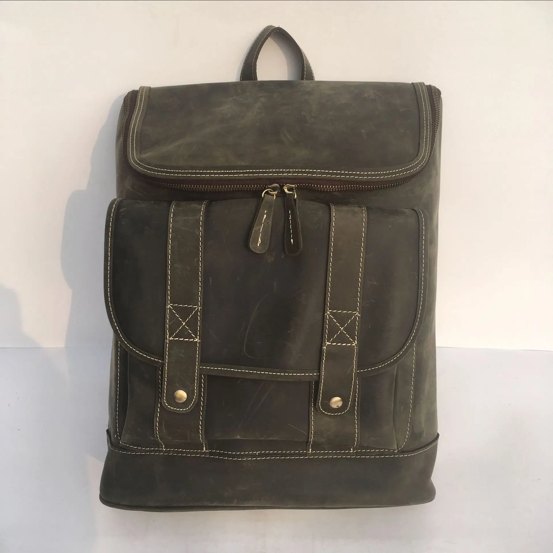 

Large Men's Backpack Real Genuine Leather Travel Bag Waterproof Men 15.6 inch Laptop Backpacks Fashion Cow Leather Boys Book bag