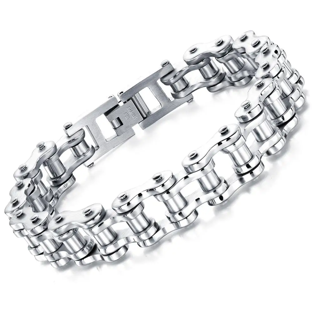 

Stainless Steel Biker Chain Bracelet Mens Bracelet Link Chain Motorcycle Bicycle Style Bracelets Fashion Punk Bangles Jewelry