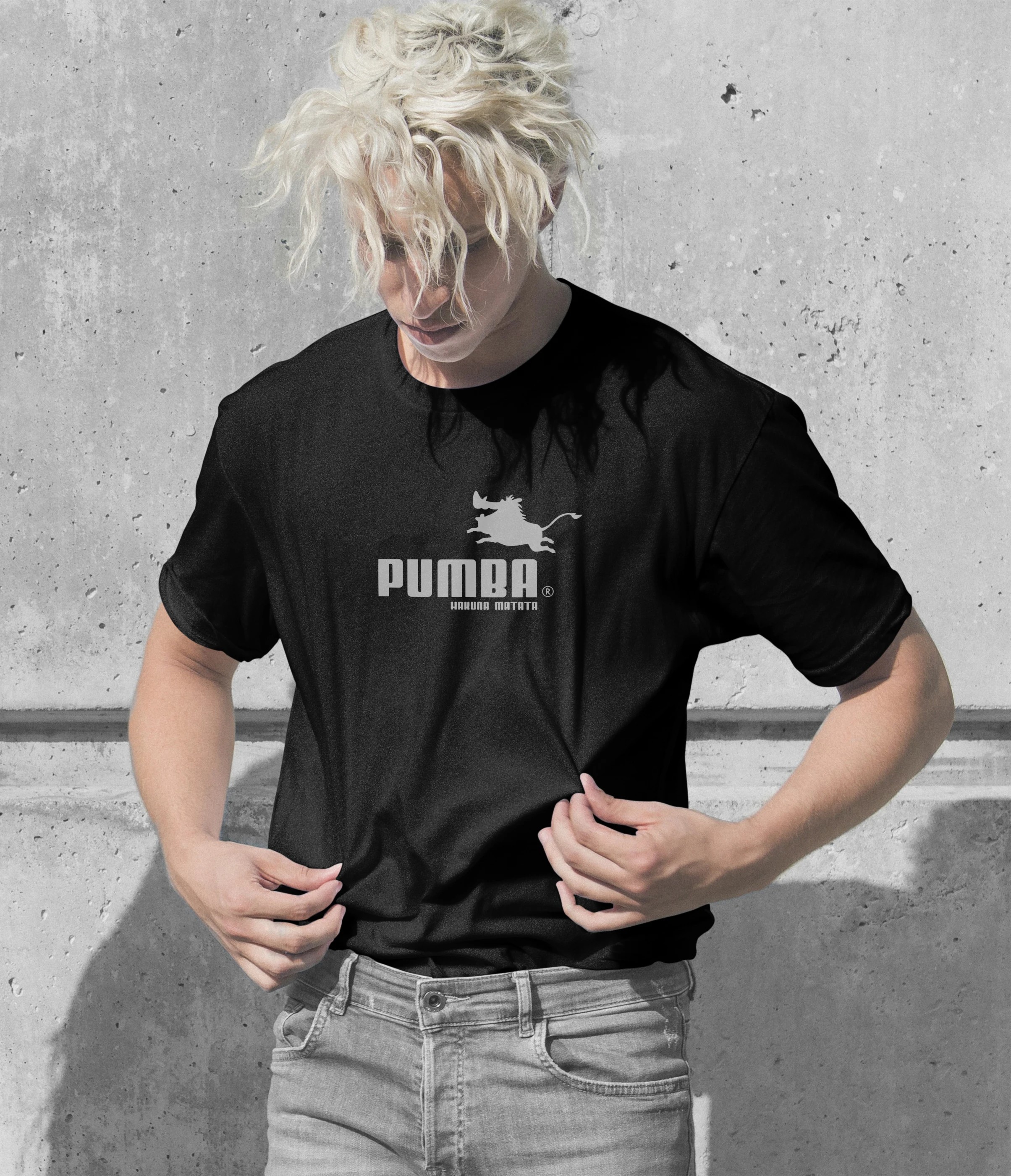 Забавная мужская крутая футболка Pumba Пумба 100% хлопок бесплатная доставка. |