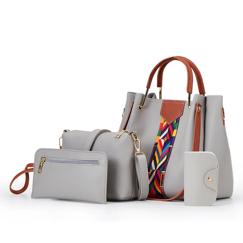 

VALTIS 4Pcs/Set Bags For Women Luxury Handbag Shoulder Bags Casual Tote Tassel Top Handle Designer Bag Composite Messenger 2021