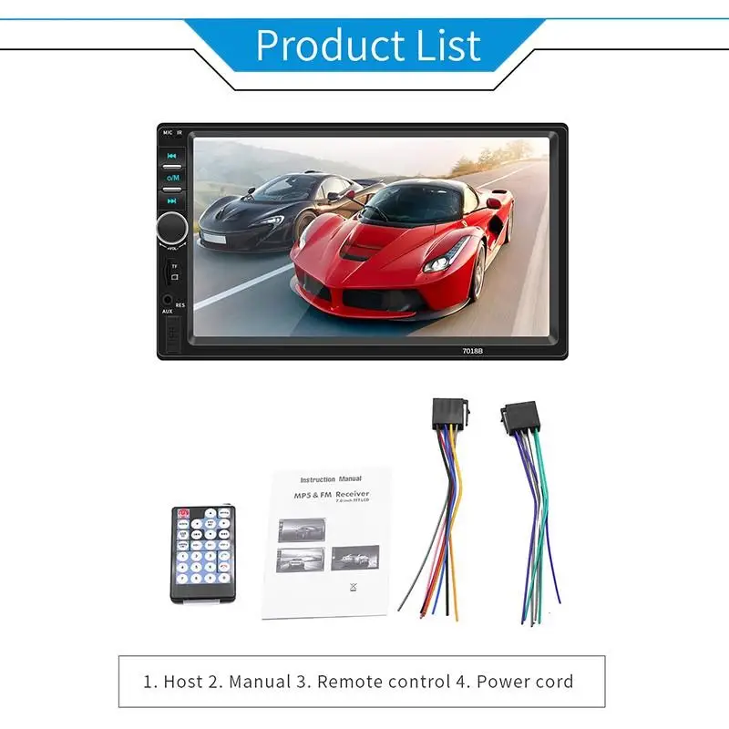 7 дюймов сенсорный экран авто радио 2 DIN Bluetooth стерео автомобильный Радио 2Din мультимедиа MP5 плеер FM AUX USB камера заднего вида 7018B