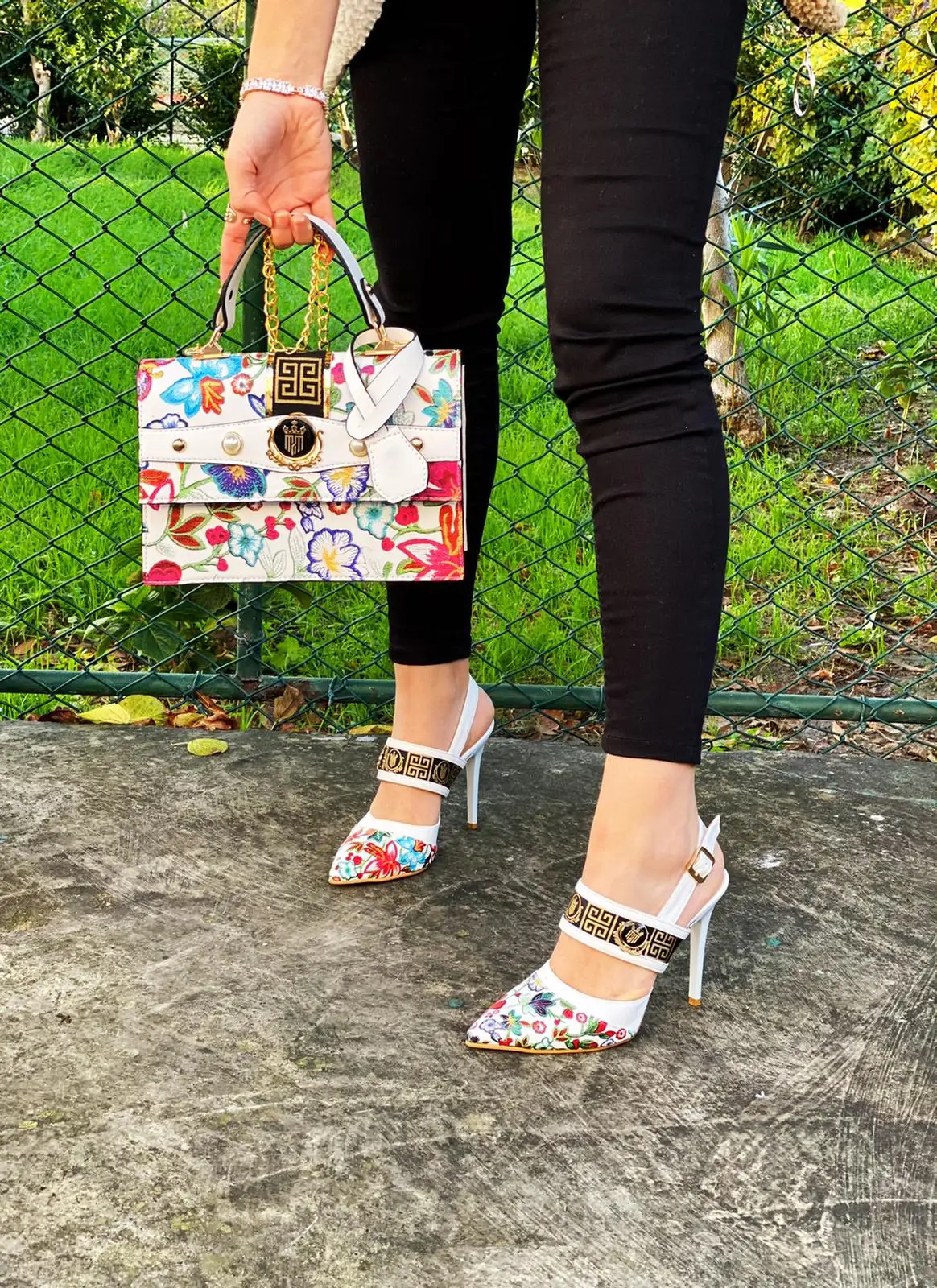 

Miss Melisa Sets with stones Special occasions shoes and bag set TS 109