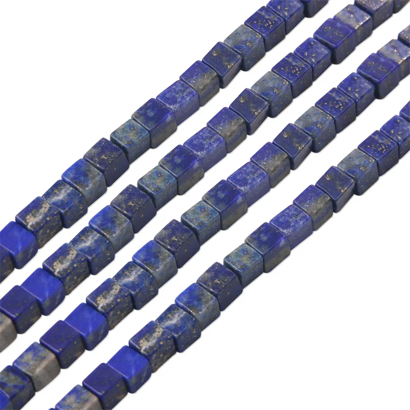 

Natural Lapis Lazuli Cube Square Gemstone Semiprecious Stone Beads 2/4mm For Making Jewelry DIY Bracelet Earring Necklace Craft