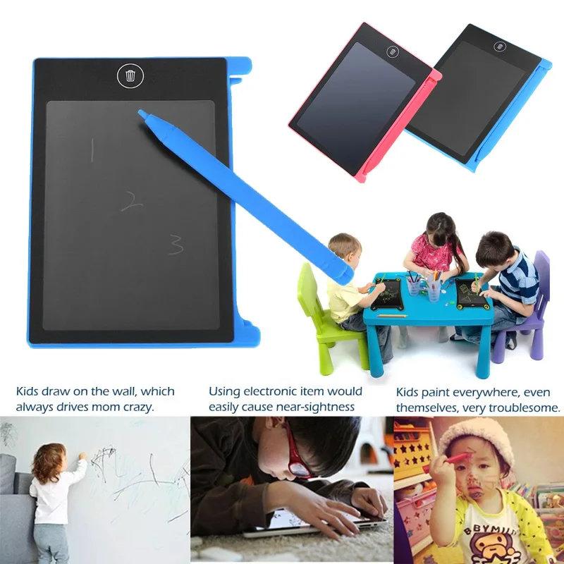 4 дюйма Планшет для рисования мини доска ЖК сообщений Памятка детей инструмент