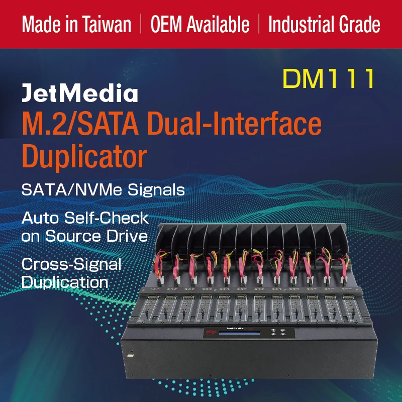 Online JetMedia DM111 1to11 M.2 NVMe SATA SSD Duplizierer SATA M.2 Dual-Interface Duplizierer HDD SSD Kopierer