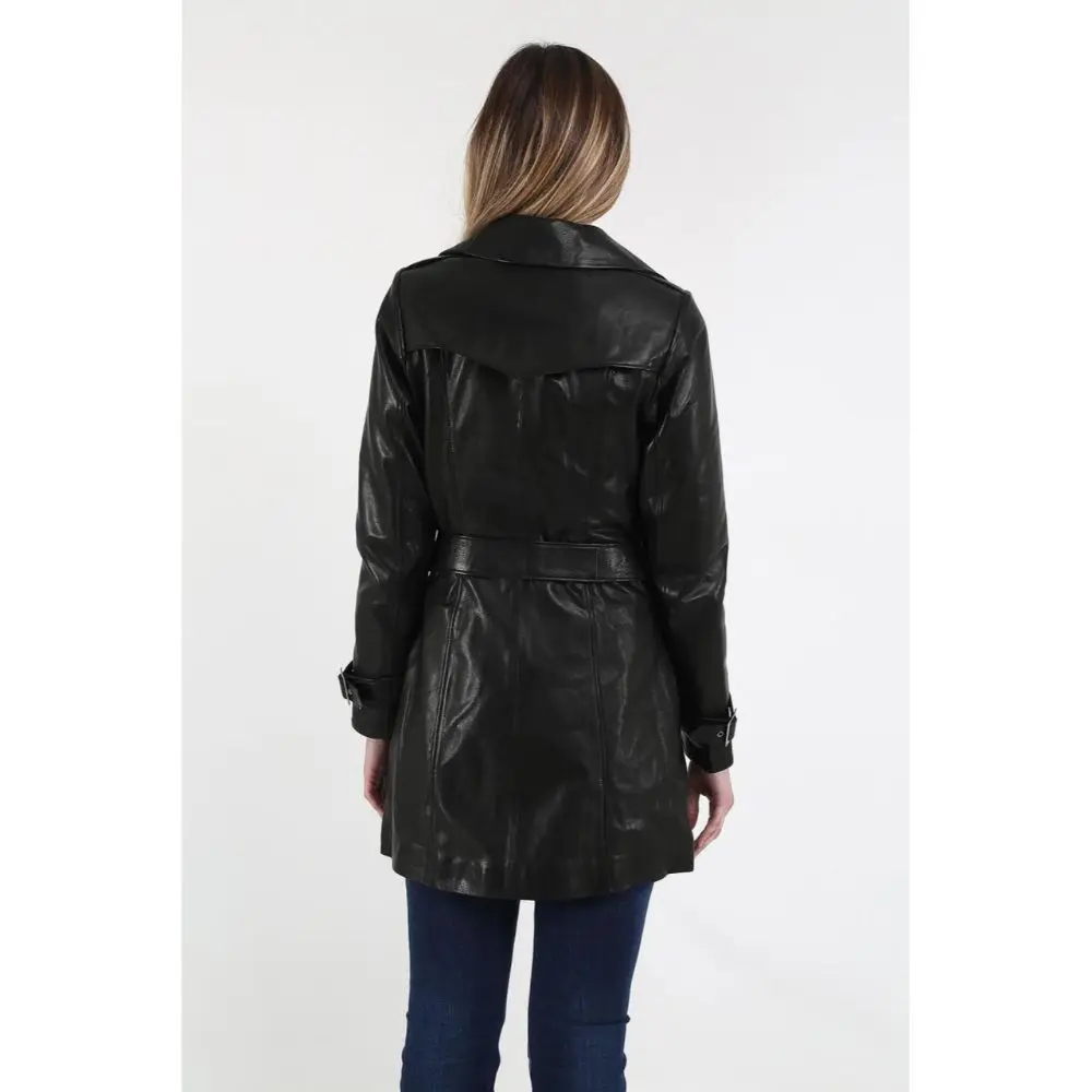 Genuine Leather Women's Black Coat Leather Jacket Luxury Genuine Lambskin Back Jacket Coat Female Jacket Casual woman