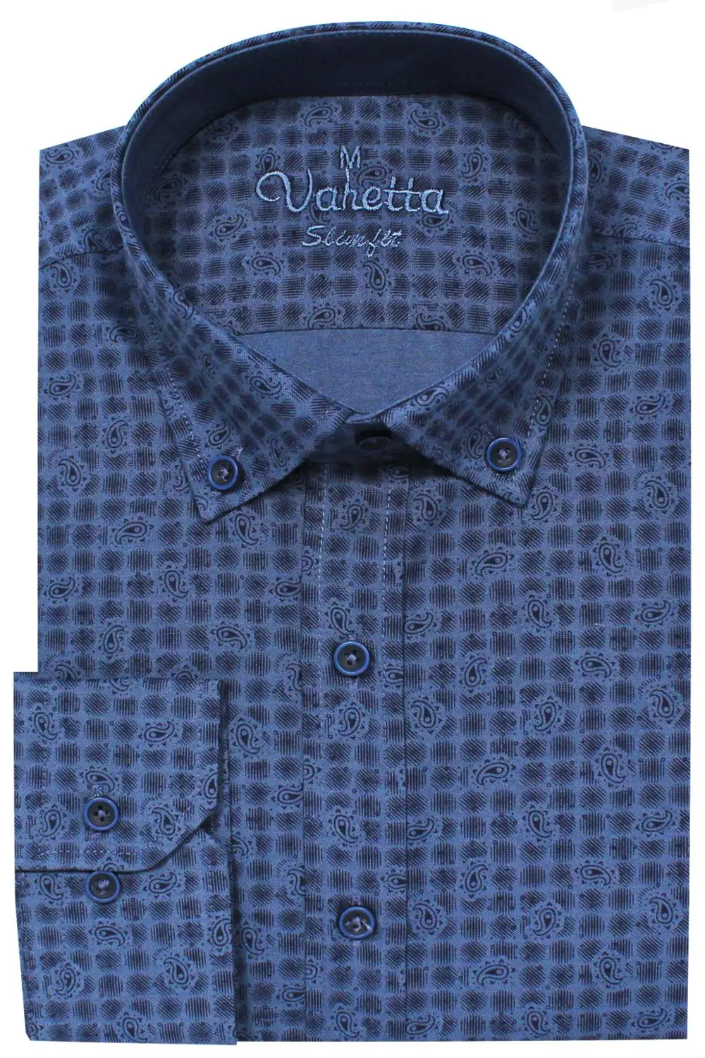 Приталенная Мужская рубашка с длинным рукавом весеннее синее платье цветочным