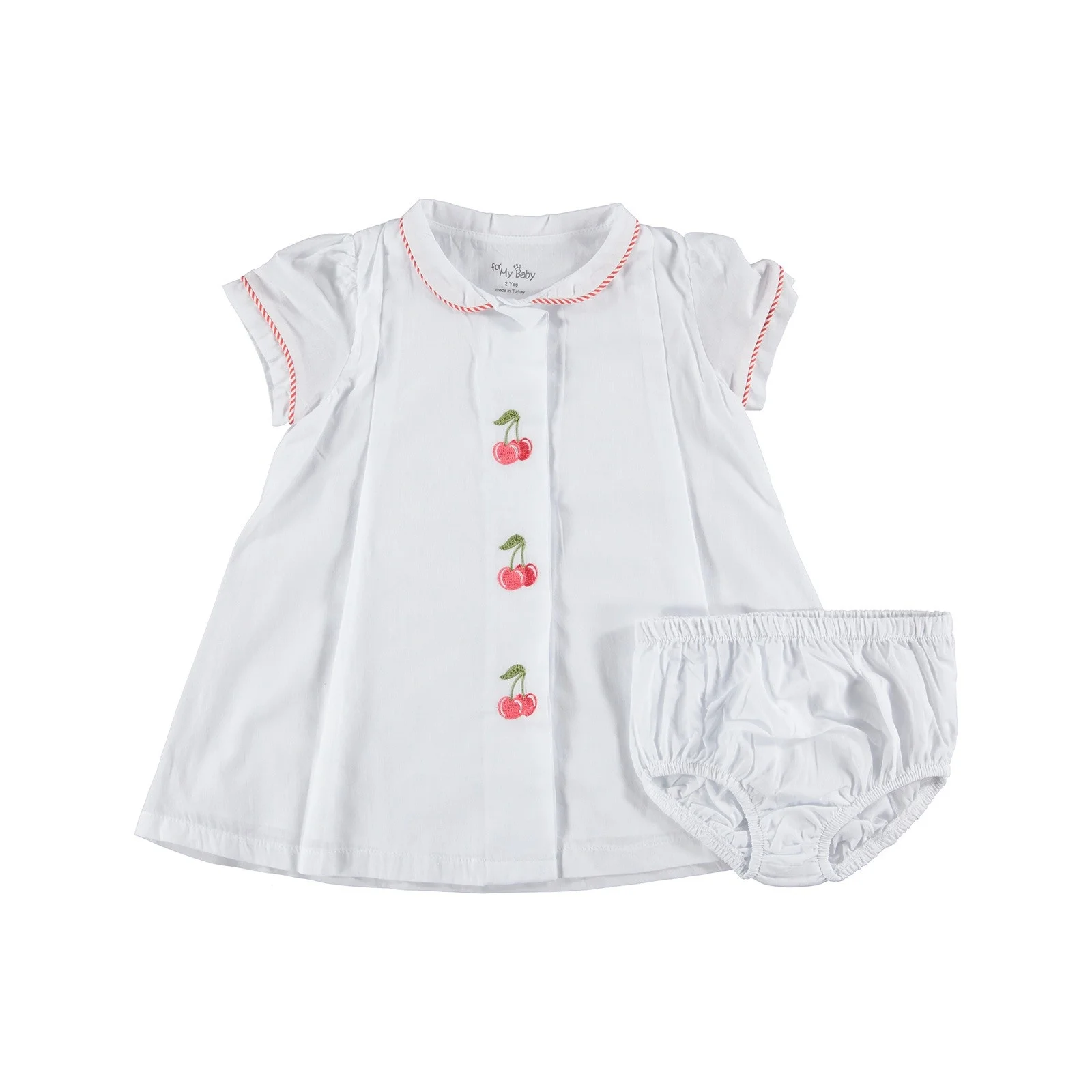 Ebebek/платье с вышивкой и воротником в виде вишни для маленьких девочек | Мать