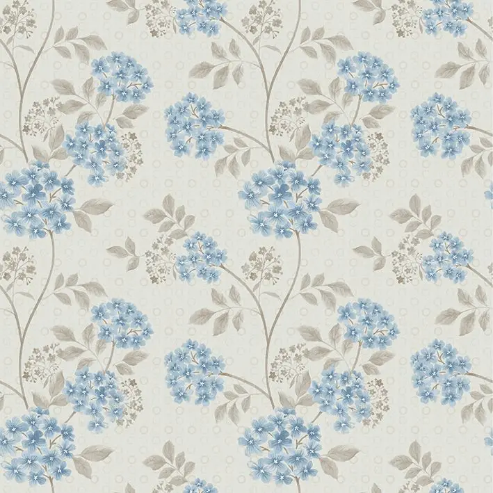 

Curtain Flowers Blooms in Summer Garden Nature Theme Classic Floral Pattern in Soft Colors Artwork Blue Beige