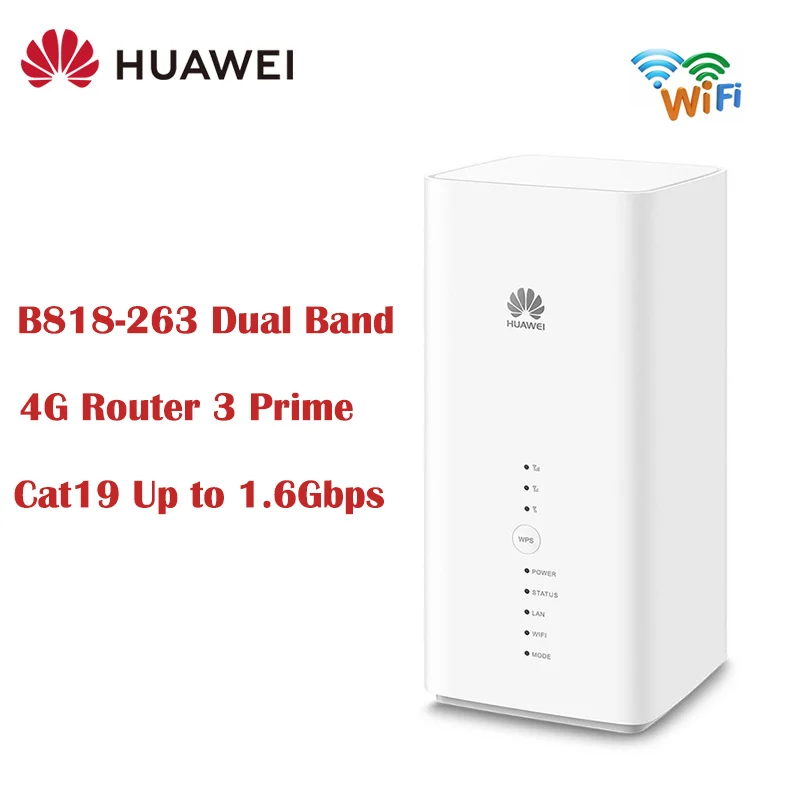 

Huawei 4G Router B818-263 LTE CAT19 Up to 1.6Gb Dual Band 1167Mbps Wi Fi Router With Sim Card LTE CAT19
