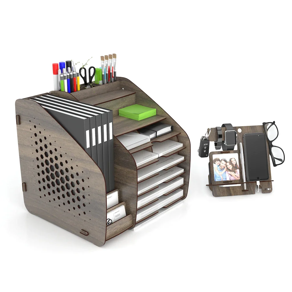 

Деревянный Настольный Органайзер Multi Foksiyonlu, держатель для ручек, коробка, твердая Женская бумажная стойка A4 и подставка для телефона, Подаро...