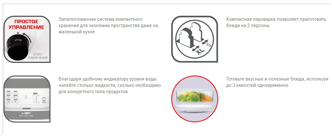 Пароварка Tefal Minicompact VC130130