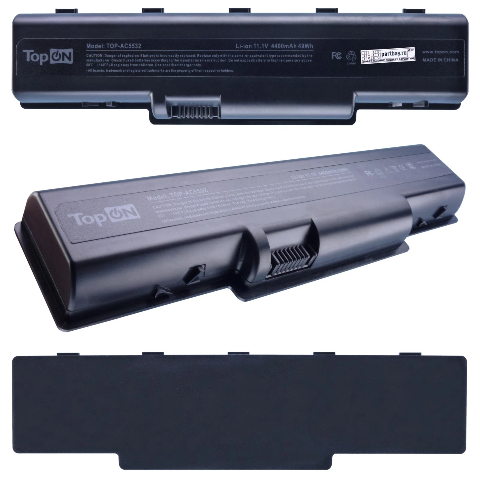 Аккумулятор TOP-AC5532 11.1V 4400mAh 49Wh для ноутбука Acer Aspire 4732 5334 5516 eMachines D525 D725 E525. PN: AS09A31 AS |