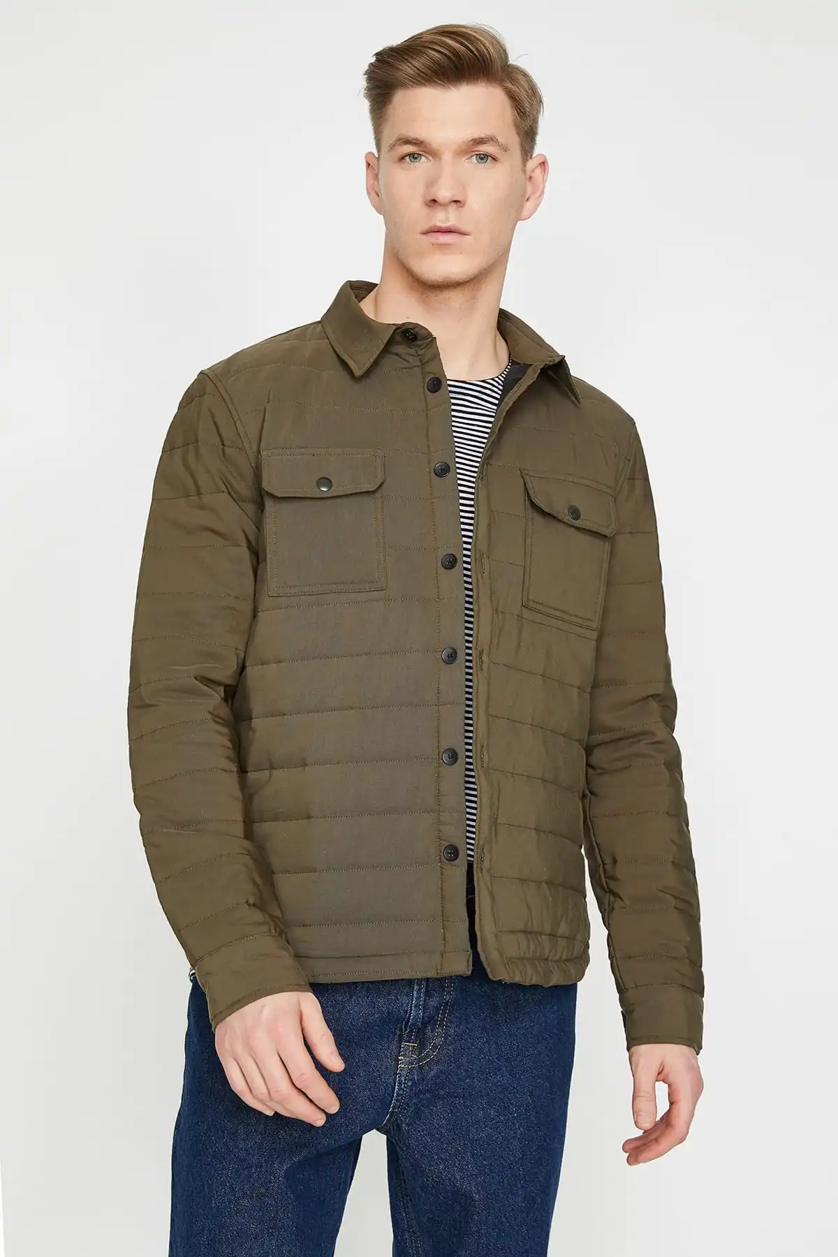 Мужская зеленая куртка Koton 9 KAM21303BW|Мужские куртки| |