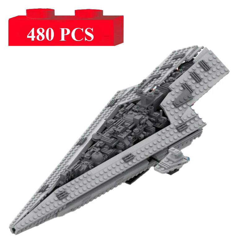 

Строительные блоки MOC Space Battle, строительные блоки со средней звездой, конструктор «сделай сам» для атаки, крейсера, игрушки для мальчиков, ро...