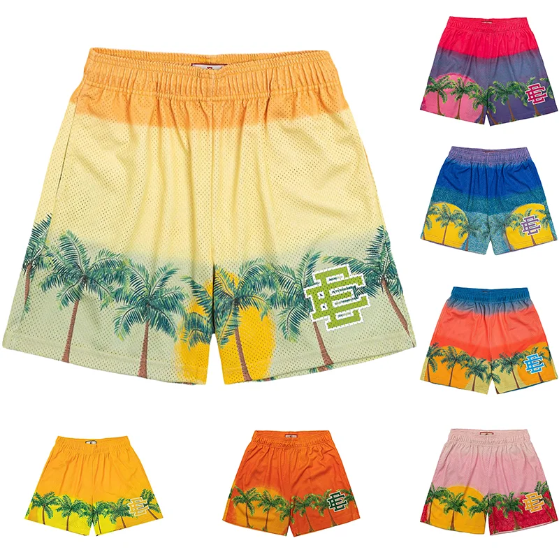 

Eric Emanuel EE Basic Shorts Men's Fashion Coconut Tree Print Beach Shorts Men Summer Street Casual Shorts Workout Short Homme