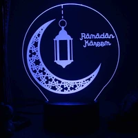 islamic night lamp eid mubarak colorful 3d led night light muslim party decor acrylic led lights manga eid mubarak