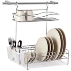 2 _ железная художественная кухонная полка для сушки столовых приборов, органайзер для хранения посуды, нержавеющей стали, органайзер для тарелок, полка *