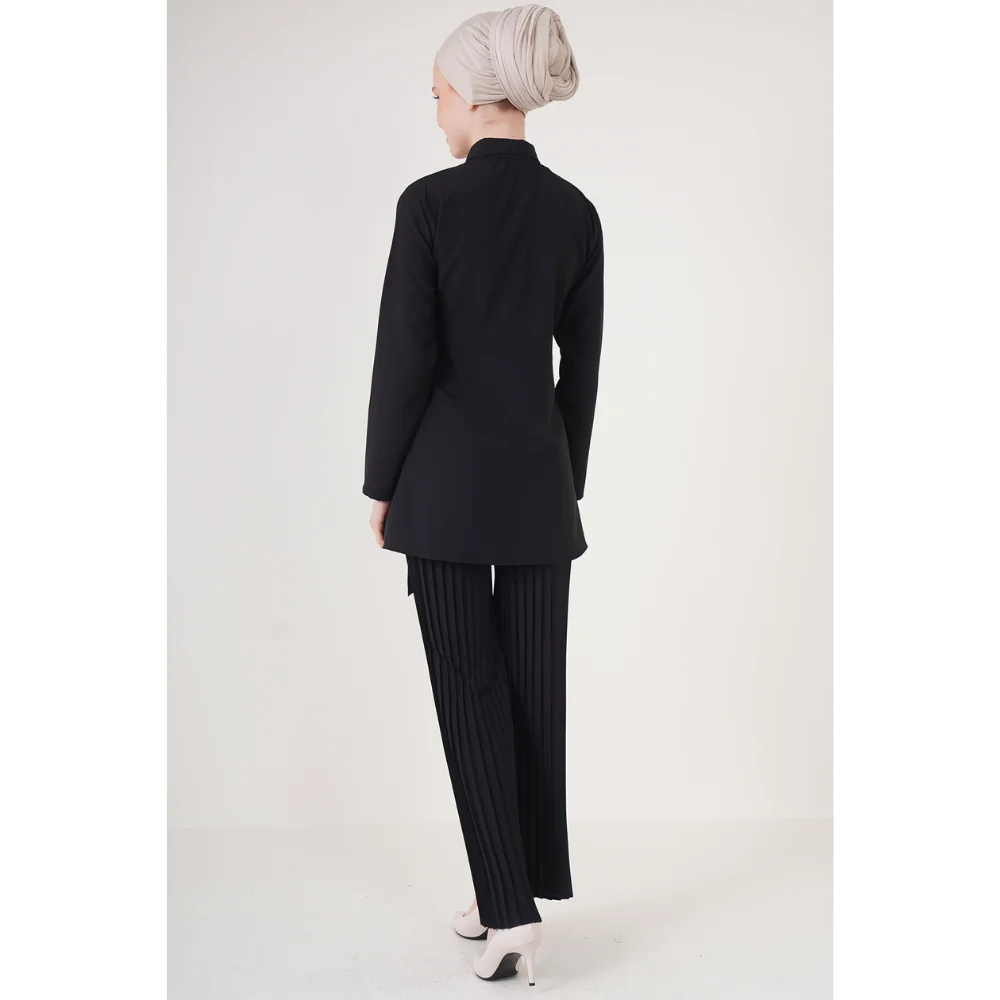 Front Belted Pleated Double Hijab Suit Trend Moda abaya muslim dress women kaftan open abaya long dress african dresses for wome